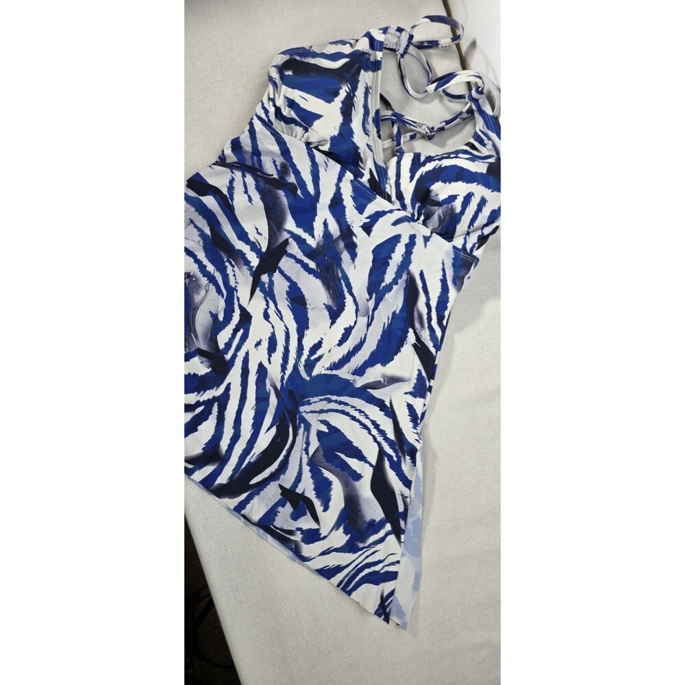 Two Piece Swimwear Woman's Tanki Bathing Suit Medium Blue/White